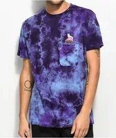 RIPNDIP Psychedelic Purple Acid Wash Pocket T-Shirt