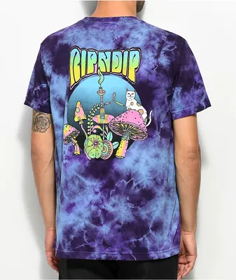 RIPNDIP Psychedelic Purple Acid Wash Pocket T-Shirt