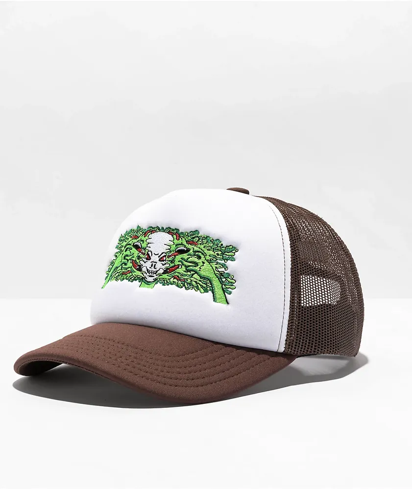 RIPNDIP Skull Face Brown & White Trucker Hat