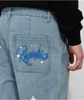 RIPNDIP Sprinkles Wide Leg Blue Denim Jeans