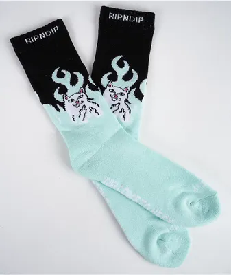 RIPNDIP Welcome To Heck Black & Blue Crew Socks