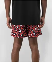 RODMAN BRAND Cheetah Red Mesh Shorts