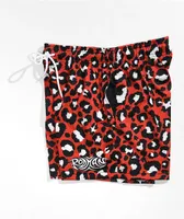 RODMAN BRAND Cheetah Red Mesh Shorts