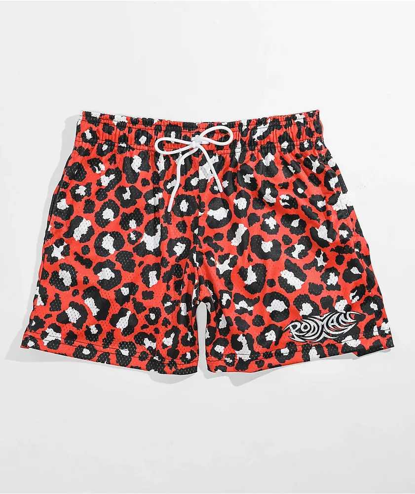 RODMAN BRAND Cheetah Red Mesh Shorts