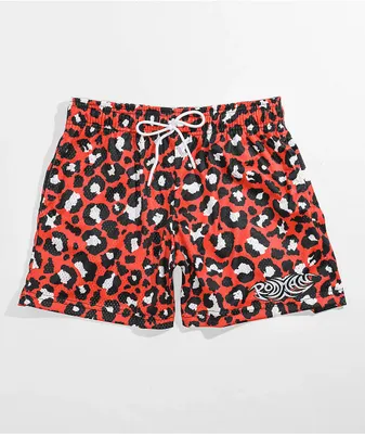 RODMAN BRAND Cheetah Red Mesh Shorts