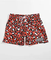 RODMAN BRAND Cheetah Red Mesh Shorts