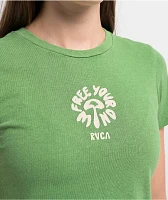 RVCA 411 Green Crop T-Shirt