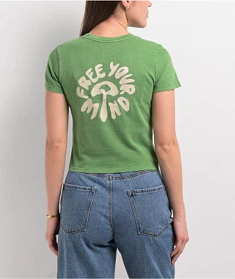 RVCA 411 Green Crop T-Shirt