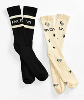 RVCA Dice Black & White 2 Pack Crew Socks