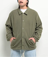 RVCA Downtown Olive Fleece Coaches Jacket