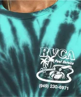RVCA Pool Service Black & Teal Tie Dye T-Shirt