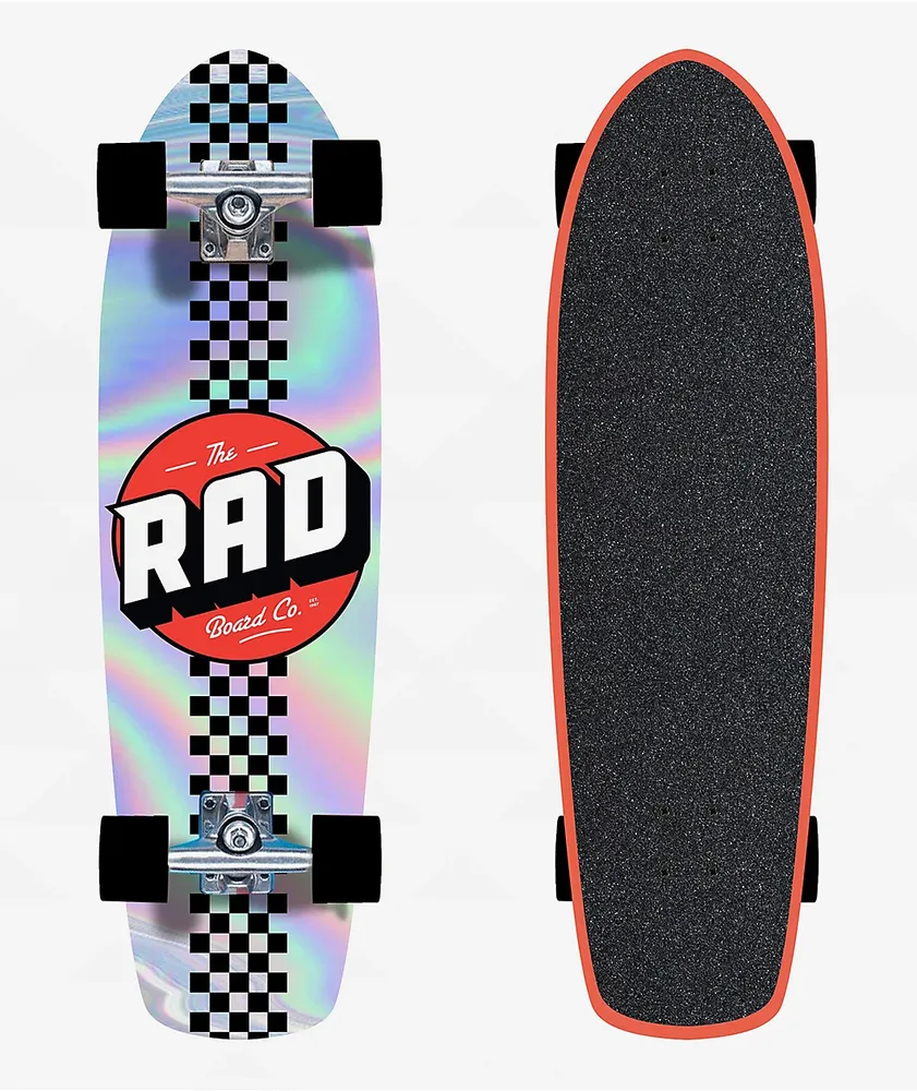 Rad Retro Roller Checkers 28" Cruiser Skateboard Complete