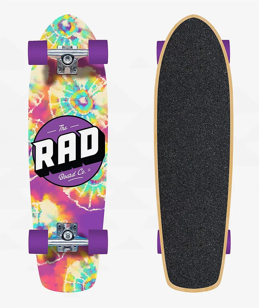 Rad Retro Roller Neochrome 28" Cruiser Skateboard Complete