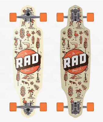 Rad Tiki Wallpaper 36" Drop Through Longboard Complete