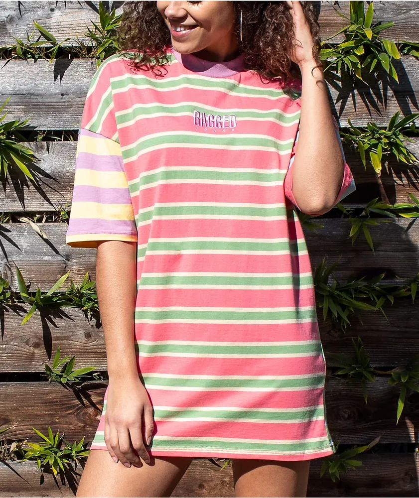 Ragged Priest Align Mixed Multicolor Stripe Dress