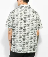 Ragged Priest Backchat Grey Short Sleeve Zip Up Woven Shirt