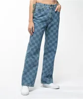 Ragged Priest Light Blue Checkered Jeans