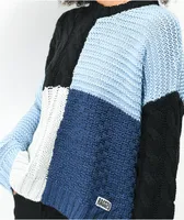 Ragged Priest Matrix Black, Blue, White Crewneck Knit Sweater