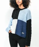 Ragged Priest Matrix Black, Blue, White Crewneck Knit Sweater