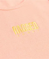 Ragged Priest Pink Ribbed Racerback Tank Top