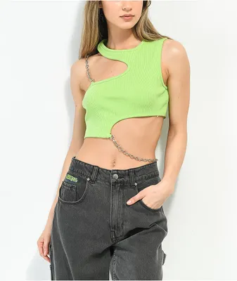 Ragged Priest Slither Green Tank Top 