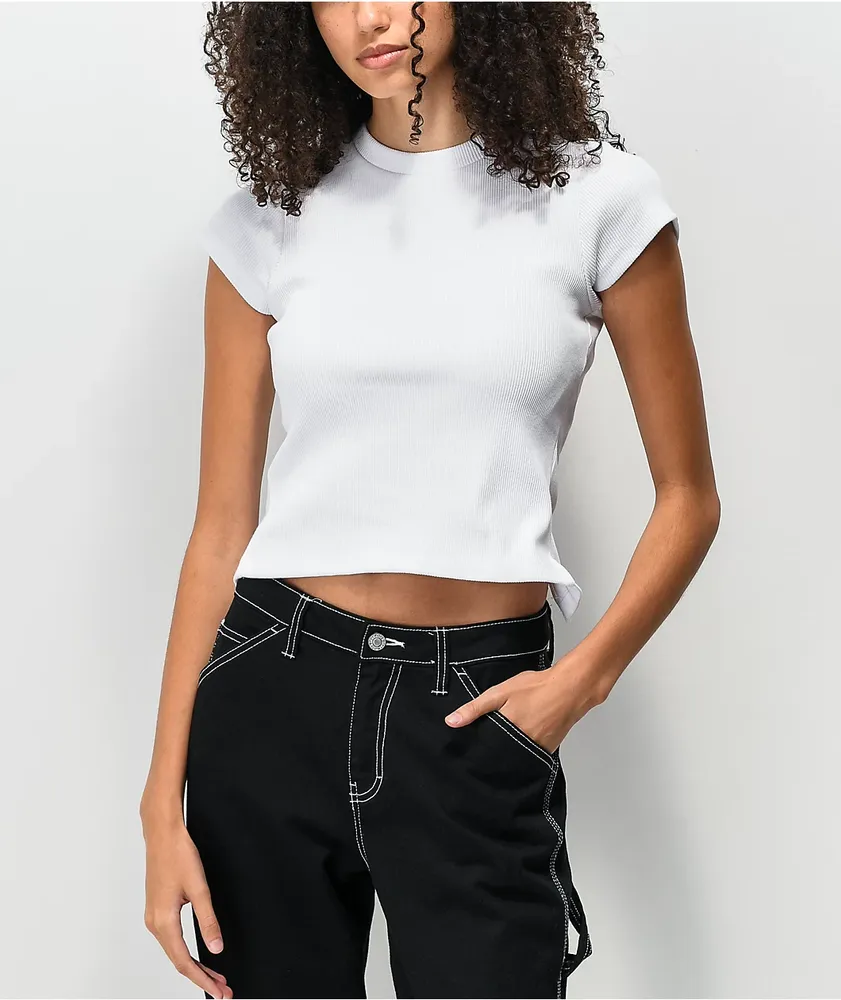 Ragged Priest Spaced Chain Back White Crop Top