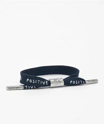Rastaclat Good Vibes Chrome & Navy Blue Shoelace Bracelet