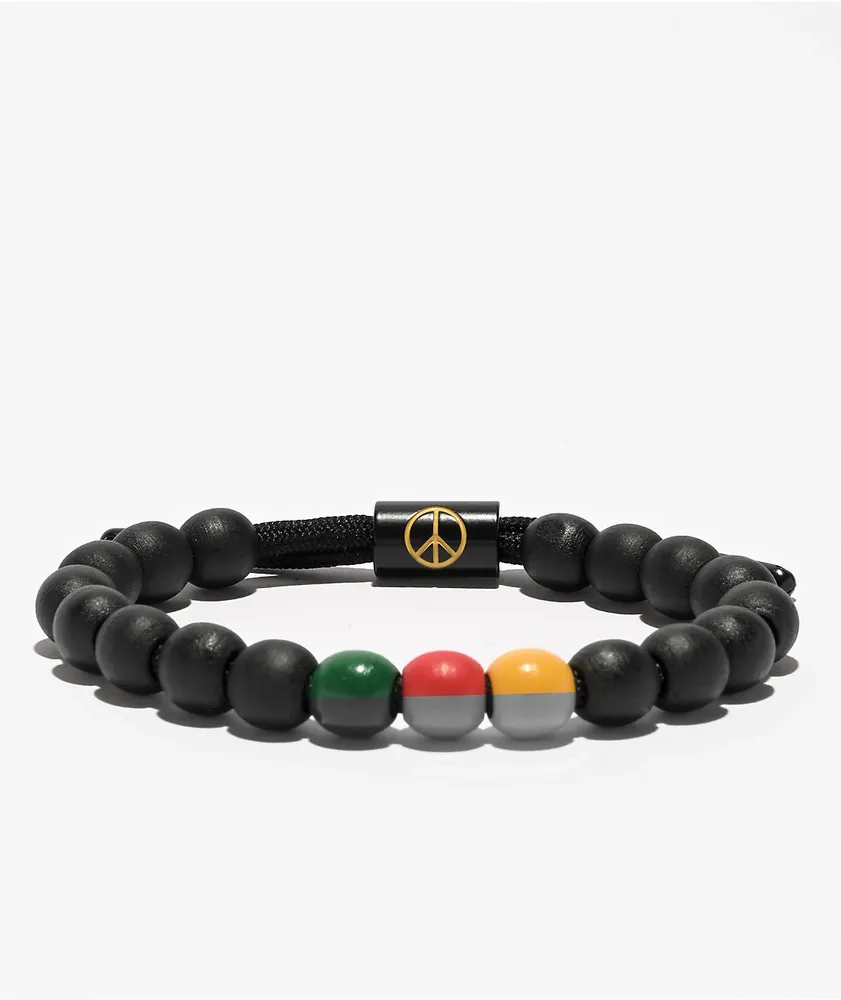 Rastaclat Karma Peace Black Wooden Beaded Bracelet