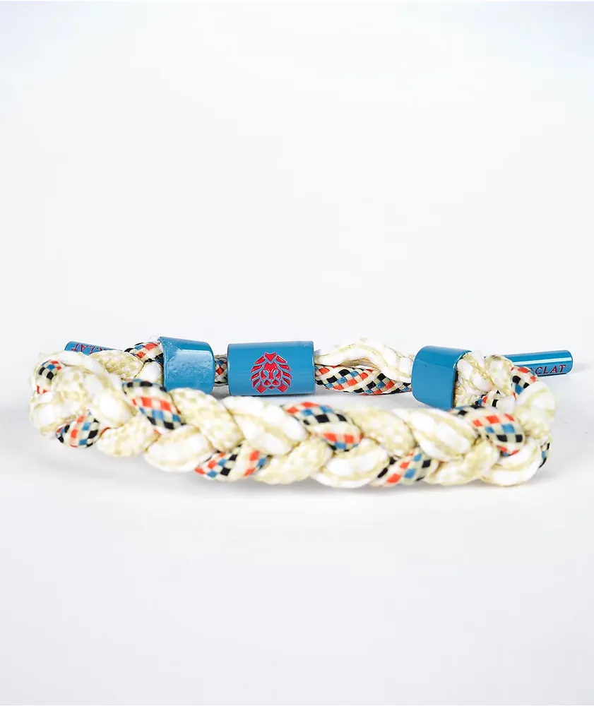 Rastaclat Moon Rock White, Blue & Oranged Braided Bracelet