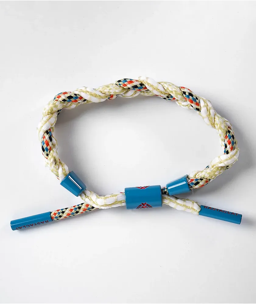 Rastaclat Moon Rock White, Blue & Oranged Braided Bracelet