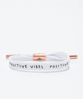 Rastaclat Positive Vibes White & Rose Gold Shoelace Bracelet
