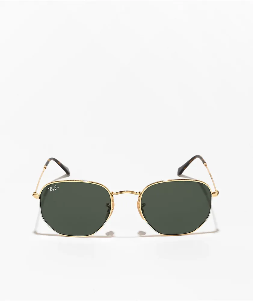 Ray-Ban Hexagonal Flat Gold Sunglasses