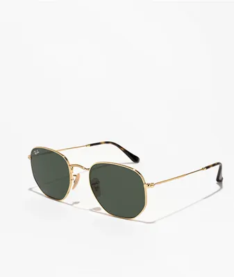 Ray-Ban Hexagonal Flat Gold Sunglasses