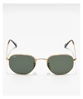 Ray-Ban Hexagonal Gold & Green Sunglasses