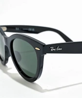 Ray-Ban Wayfarer Way Polished Black & Green Sunglasses