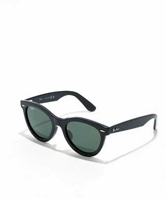 Ray-Ban Wayfarer Way Polished Black & Green Sunglasses