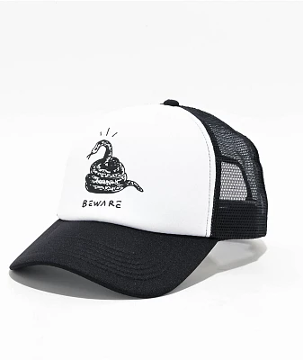Real Buy Beware Snake Black & White Trucker Hat