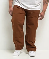 Real Tough Threads Double Knee Brown Loose Fit Pants