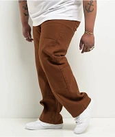 Real Tough Threads Double Knee Brown Loose Fit Pants