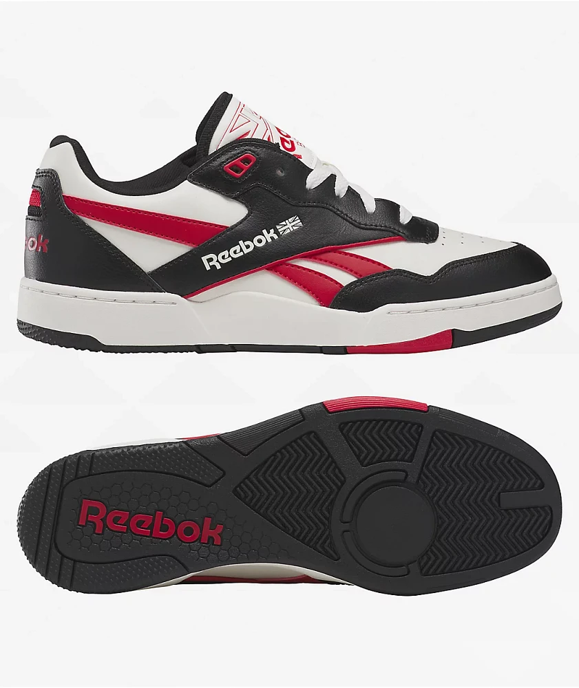 Reebok BB4000 II White, Black & Red Shoes