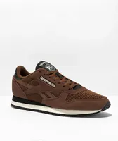 Reebok CL Premium Brown & Black Corduroy Skate Shoes