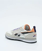 Reebok Classic Leather Chalk, Alabaster, & Dynamic Purple Shoes