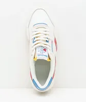 Reebok Classic Leather Nylon Chalk, Scarlet & Blue Shoes