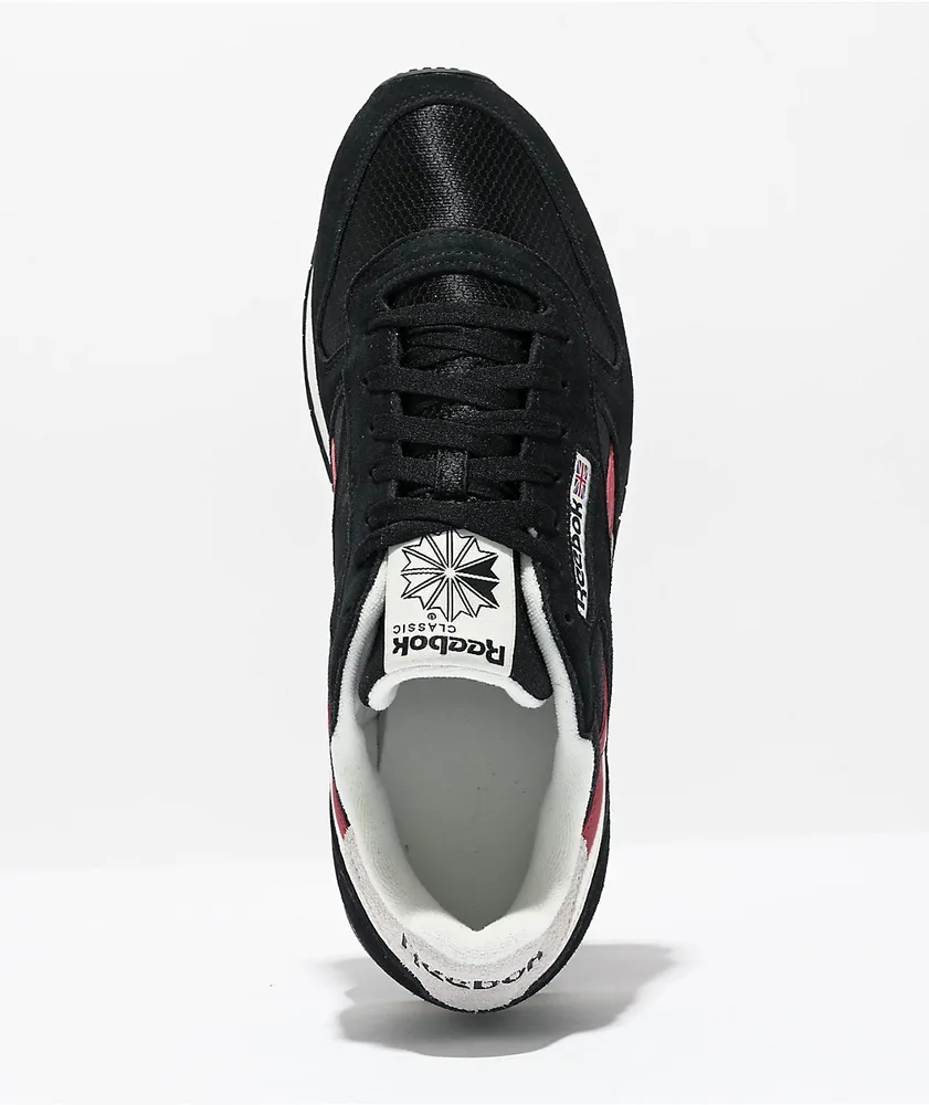Reebok Classic Leather Varsity Black & Red Shoes