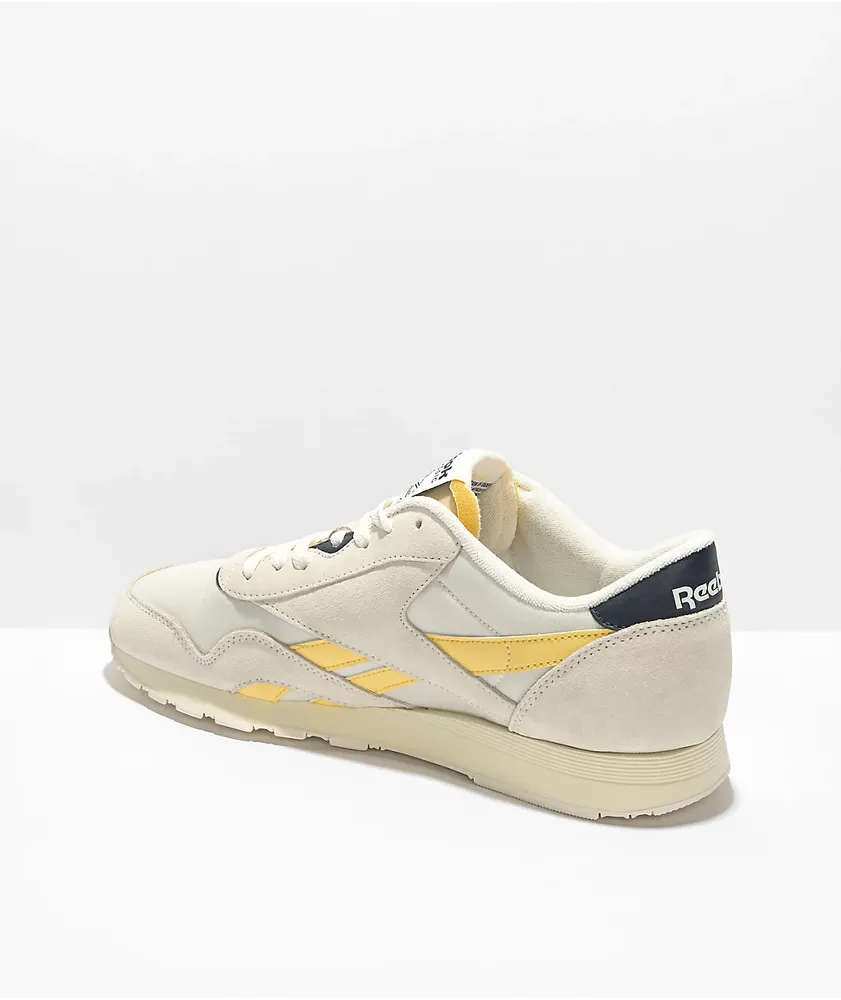 Reebok Classic Nylon & Canvas White & Yellow Shoes