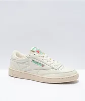 Reebok Club C 85 Chalk, Green & White Shoes