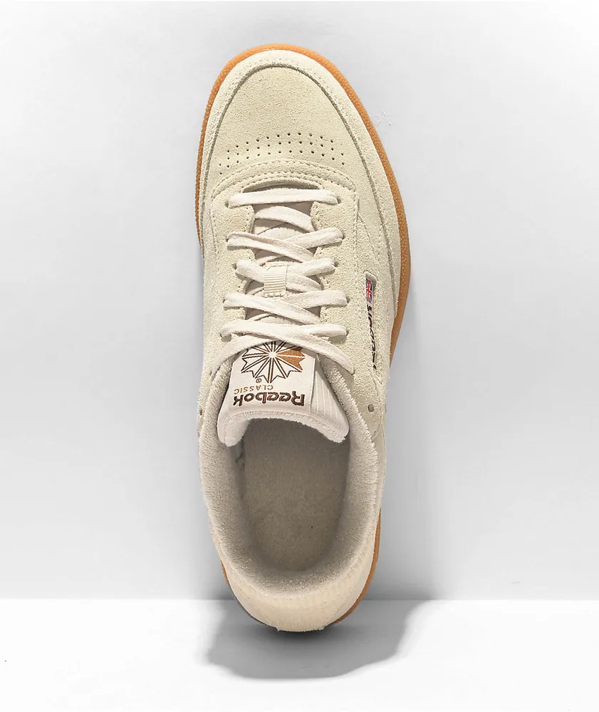 Reebok Club C 85 Suede White & Gum Shoes