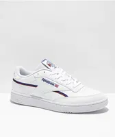 Reebok Club C 85 Vegan White, Blue & Burgundy Shoes