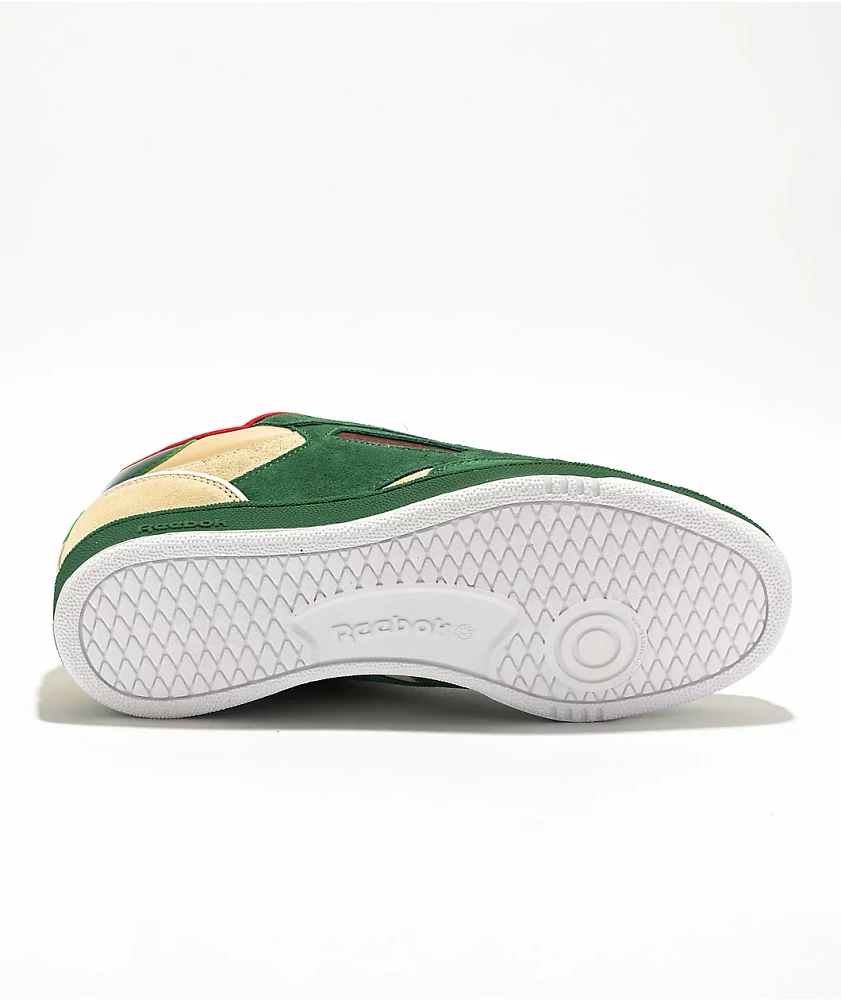 Reebok Club C Bulc Dark Green & Oat Skate Shoes