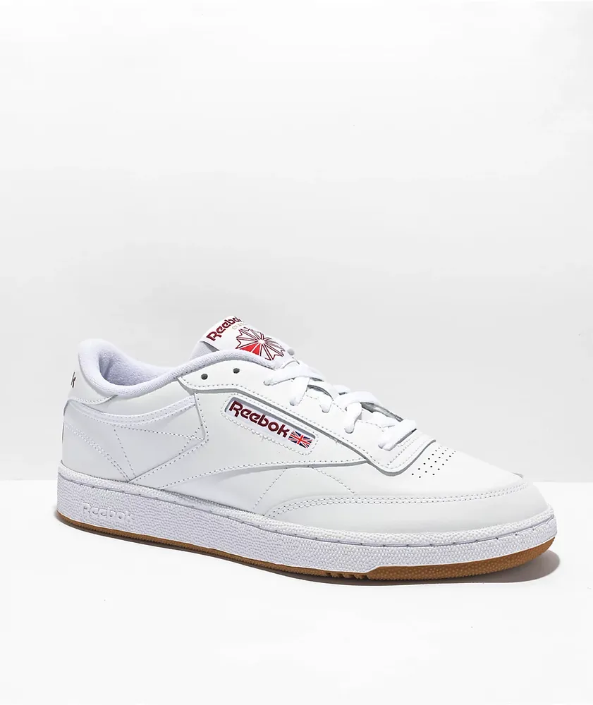 Reebok Club C Foundation White, Burgundy & Gum Shoes